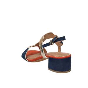 Marco Tozzi Women's <b>Heeled</b> <b>Sandal</b> 4 Cm <b>Blue</b> Beige Size 36 37 38 39 40 41 - Product Image 3