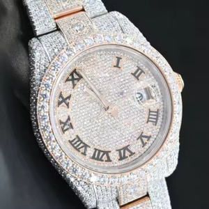 <b>Men's</b> Luxury Business <b>Stainless</b> <b>Steel</b> Quartz Watch with Moissanite Brilliance Day/Date Feature Elevated Artistry - Product Image 3