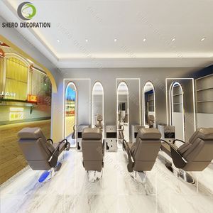 Moderno Luz Luxo Preto Salão Móveis Equipamentos Beleza Lash Manicure Mesa Salão Prego Mesa e Cadeira Stool Set - Product Image 6