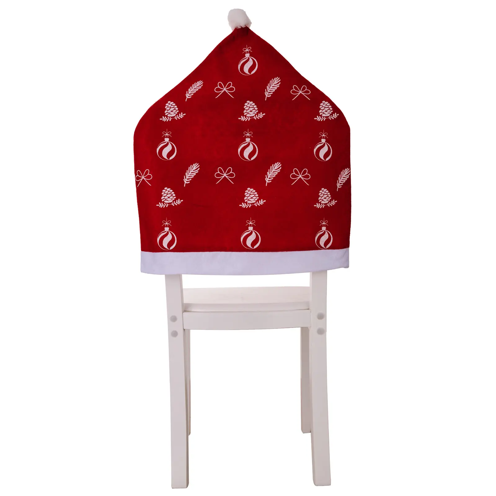 HB-014 Felt red Christmas Chair Back Covers for Christmas Dining Room Kitchen Wedding Party Decor