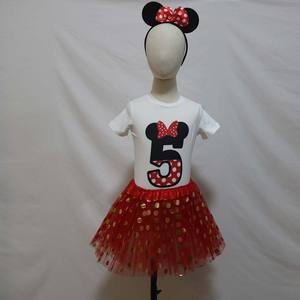 Nuevo vendedor superior verano lindo patrón <span class=keywords><strong>de</strong></span> dibujos animados 2-8 años niñas bebé niña <span class=keywords><strong>ropa</strong></span> cumpleaños con diadema MBGO-004 - Product Image 6