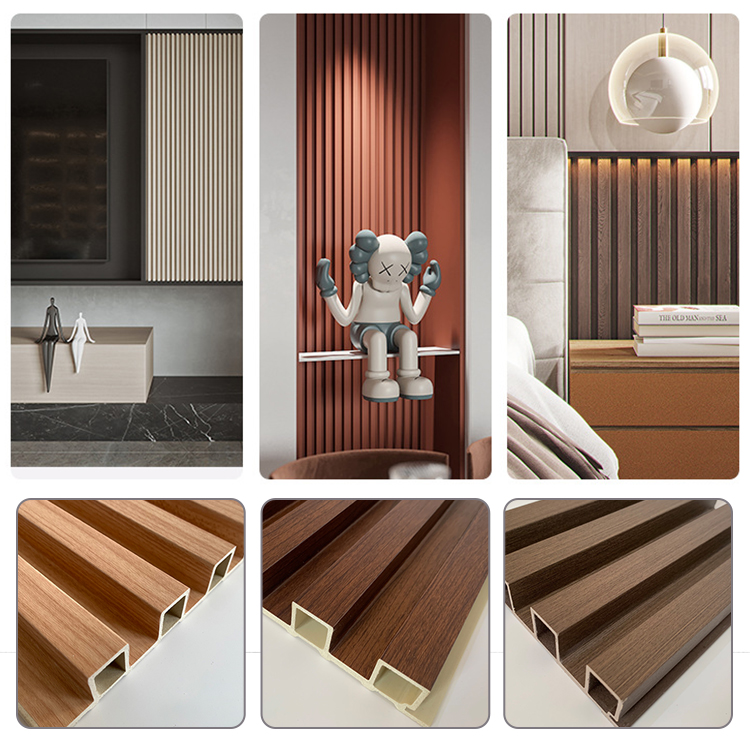 Wooden Grain PVC WPC Wall Panel Fluted Wall Panels WPC 3D Wall Panel