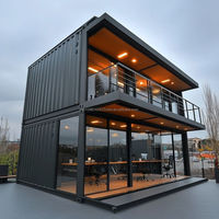 Casa Contenedor Moderna de Lujo de 2 Pisos, Villa Prefabricada de 20-40 Pies, Cabaña Modular Desmontable de 2-3 Dormitorios, Estructura de Acero