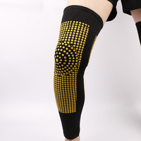 Tourmaline personnalisée acupression façonnage auto-chauffé pleine jambe longue Compression genou manches