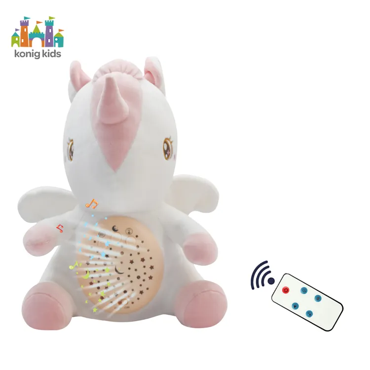 Konig Kids Musical Unicorn Star Projector Plush Night Light Stuffed Animals Musical Soother Baby&Toddlertoys