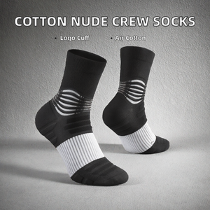 Custom 100% Cotton <b>Crew</b> Sports <b>Socks</b> Breathable Thin Knitted Athletic <b>Socks</b> for Men and <b>Women</b> - Product Image 2
