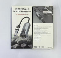 Adaptador de Red Gigabit USB 3.0 Tipo-C 2.5G/5G con Puerto Ethernet RJ45, Conversor de 2500/5000 Mbps Externo en Stock, Compatible con Laptop