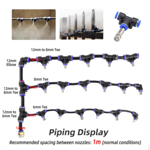 Dispositivos de Riego por Nebulización Ajustables, Kits de Atomización con Conectores en T, Boquillas de Plástico Manuales para Uso en Jardín - Product Image 2