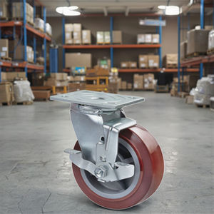 Schwere Rollen 4/5/6 Zoll <span class=keywords><strong>PU</strong></span> Mobile Tisch rollen Schwenk rollen Polyurethan-Lenkrad mit Bremse - Product Image 4