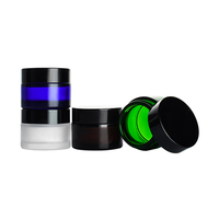 Pot en verre transparent vert de 20g, 30g, 50g, vide, pour cosmétiques, baume pour les lèvres, nettoyant visage, crème pour les yeux, gel, avec couvercle