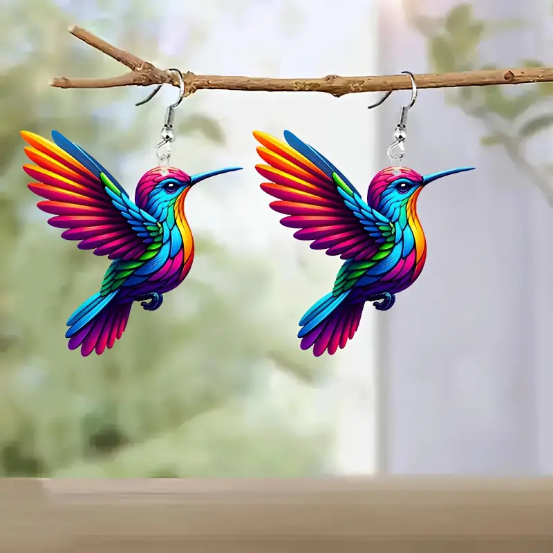 Multicolor bird earrings-e-4864