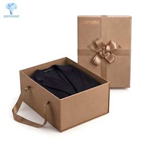 Boîte cadeau rigide de luxe, fabricant d'emballages en carton de papier couché de qualité supérieure avec estampage à chaud doré, réutilisable et écologique - Product Image 2