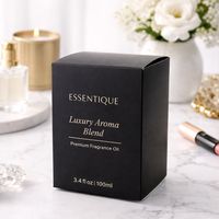 Boîtes d'emballage cosmétiques pliables noires mates avec logo imprimé sur mesure, fabricant de boîtes en papier pour produits de soin de la peau et huiles