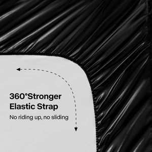 Set di trapunte in raso di lusso 4 pezzi morbido nero setoso <span class=keywords><strong>lenzuola</strong></span> da letto moderno King Size con rivestimento in lana - Product Image 4