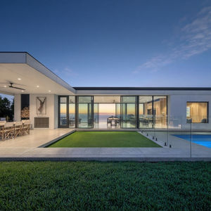 Portes Coulissantes Modernes Sur Mesure, Fabrication Chinoise, Cadre Noir en <span class=keywords><strong>PVC</strong></span> et Profilé Aluminium avec Vitrage - Product Image 3