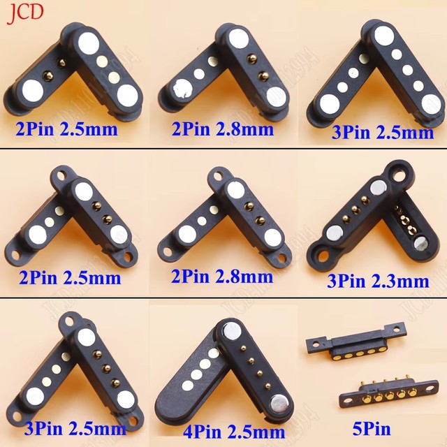 2A DC Magnetic Pogo Pin Connector 2Pin 3Pin 4Pin 5Pin Pogopin Male Female Spring Loaded DC Power Socket 2P 3P 4P 5P