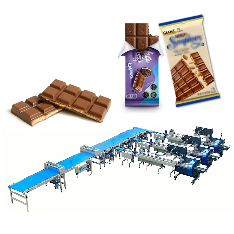 Macchina imballatrice automatica della barra di Chikki del cioccolato dei biscotti della linea di imballaggio di flusso
