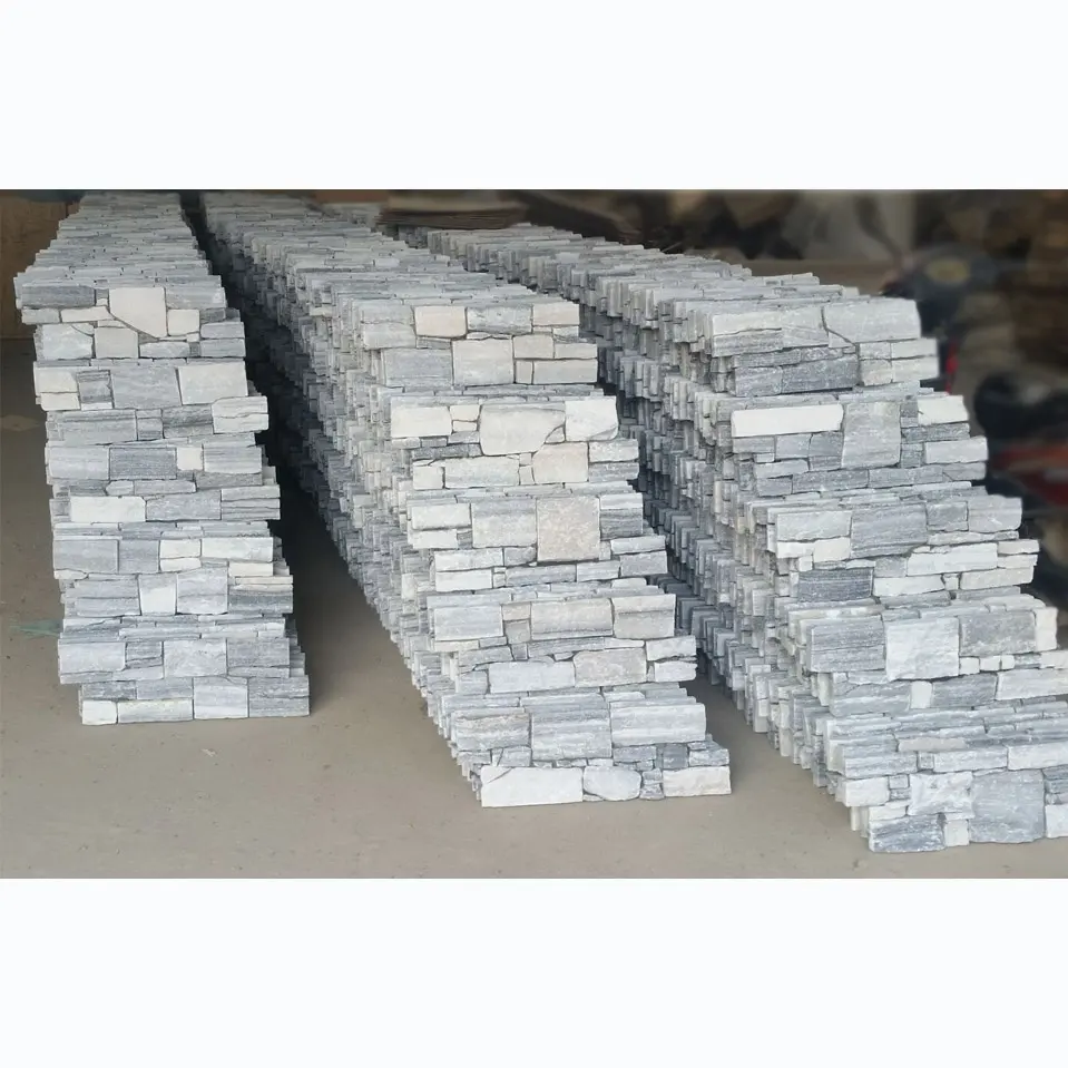 Grey color exterior flexible tiles brick stone wall cladding