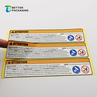 Étiquettes adhésives en vinyle avec impression Rectangle, pièces, autocollants d'avertissement de danger, impression personnalisée, couleur rouge