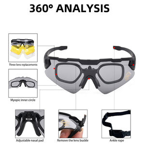 卸売PC防砂および飛散防止昆虫は標準処方メガネに対応戦術スポーツ保護ゴーグル - Product Image 3