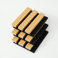 Panneau acoustique en lattes de bois avec support en fibre de polyester, panneau mural insonorisant pour la réduction du bruit dans les cinémas maison, les bureaux et les studios