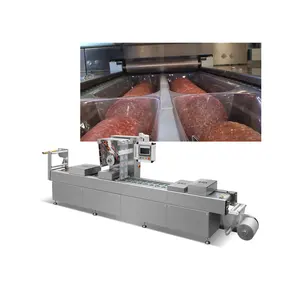 automatic sausage thermoforming packaging seafood thermal film wrapping machine emballage de saucisson