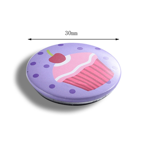Purple Round PU Leather Customized Cake Gift Souvenir Fridge Magnet - Product Image 2