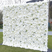Panneau de fond mural en tissu 3D personnalisé fleur artificielle de rose de soie pour mariage fleur artificielle décorative florale pour mur