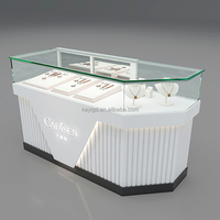 Comptoir de magasin de bijoux de luxe moderne, design en verre et bois, table d'exposition de bijoux, vitrine de montres et de bijoux