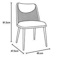 Chaise de salle à manger de style nordique avec dossier en forme de lune et coussin beige sur structure couleur miel