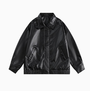 Chaqueta de cuero vintage para hombre con estampado de motocicleta, estilo oversize y diseño moderno - Product Image 5