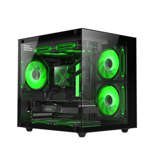 Ruix Carnival S1 Mini Case Mid Tower Micro-ATX Gaming Computer Case Transparent Side Front Panel Cabinet Addressable RGB Fans - Product Image 1