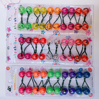BELLEWORLD Accessoires pour cheveux : Élastiques à cheveux avec grosses perles de 20 mm pour tresses d'enfants, attaches en plastique colorées pour filles