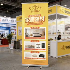 Support de bannière en aluminium robuste pour affichages de 80x200cm et 85x200cm, sans vacillations ni basculement, idéal pour les salons professionnels - Product Image 2