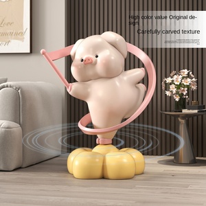 Adorno de Cerdo de Resina Estilo Crema, Decoración Ecológica para el Hogar, <span class=keywords><strong>Porche</strong></span>, Sala de Estar, Cumpleaños y Graduaciones - Product Image 3