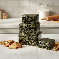JH Lot de 4 biscuits carrés imbriqués de Noël pour conserver le lait, chewing-gum, pain, sucette, gelée, sandwichs