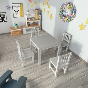 Set di Mobili Moderni in Legno per Asilo Nido per 4 Persone, Tavolo e Sedie Sicuri per Soggiorno e Ufficio Domestico con Design Ecologico - Product Image 2