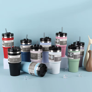 Gobelet isotherme en acier inoxydable de 20 oz avec paille et couvercle, tasse à café portable pour le bureau, la voiture et la salle de sport - Product Image 6