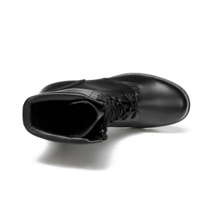 Botas tácticas de media pantorrilla negras duraderas, botas de cuero de vaca, <span class=keywords><strong>zapatos</strong></span> con cordones y gancho de encaje, <span class=keywords><strong>zapatos</strong></span> de entrenamiento táctico, botas de escalada - Product Image 5