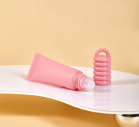 Tube de brillant à lèvres rose et violet de 10g, 15g, 20g avec embout angulaire, tube vide pour huile à lèvres et baume à lèvres, emballage cosmétique pour les lèvres avec capuchon à boucle