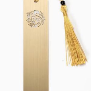 Marque-page en métal doré mat gravé avec logo personnalisé, design unique, marque-pages vierges en cuivre, cadeaux de rentrée scolaire - Product Image 2