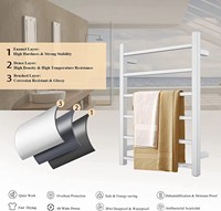 Calentador de Toallas Eléctrico de Acero Inoxidable SUS304 para Montar en la Pared, Toallero Calefactado para Baño, Acabado Satinado, Uso en Hoteles