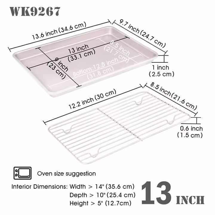 CHEFMADE WK9267 Carbon Steel Bakeware 13Inch NonStick Rectangular