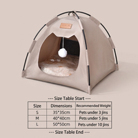 Lit-tente pour chat respirant en tissu Oxford à motif de dessin animé, toutes saisons, fermé, détachable, portable et pliable