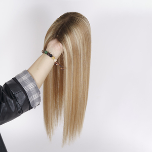 Prêt à expédier YF-2413 T4/8/60 Cheveux humains vierges russes européens de haute qualité 100% invisibles Base en soie 5x5 Closure Topper - Product Image 5