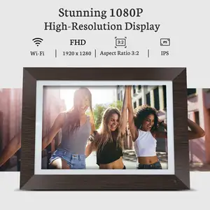 फ़्रेमियो 10.1 इंच वाईफाई 1280x800 आईपीएस टच स्क्रीन डिजिटल फोटो फ्रेम के माध्यम से फ़ोटो या वीडियो साझा करना आसान है