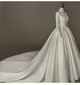 Abiti da Sposa 2026 Nuovo Design Semplice Lusso con Paillettes e Perline <span class=keywords><strong>Sexy</strong></span> a Vita Alta Maniche Lunghe in Pizzo - Product Image 5