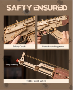 Rompecabezas de Madera 3D, Pistolas de Juguete de Madera al por Mayor, Pistola de Madera AK-47 con Bandas Elásticas, el Mejor Regalo de Rompecabezas para Adultos y Niños - Product Image 5