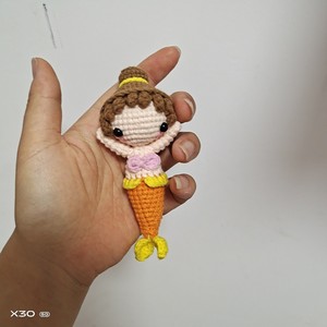ตุ๊กตาถักโครเชต์ทำมือจากฝ้าย ประดับตกแต่งรถยนต์ รูปเจ้าหญิงเงือก - Product Image 4