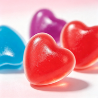 Halal gemengde kleuren hartvormige gummy snoepjes fruit smaak gummy harten individueel verpakt Valentijnsdag kindersnoepjes